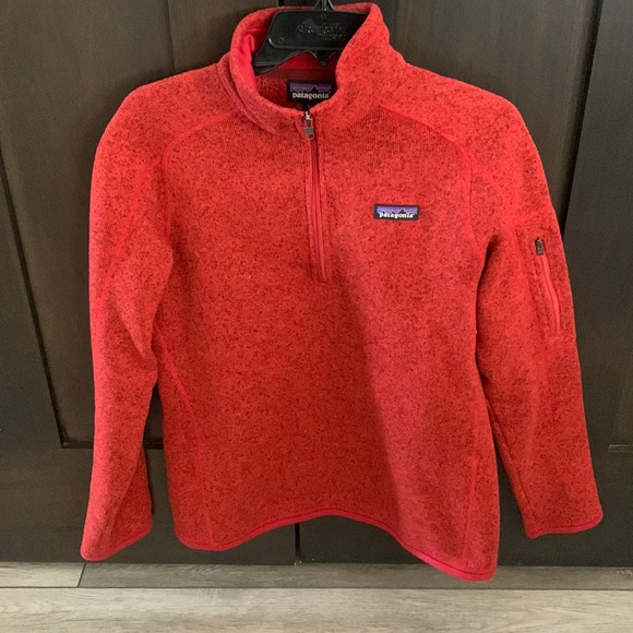Patagonia Sweaters - Patagonia Women’s Size L Quarter Zip Sweatshirt Orange/Red Color
